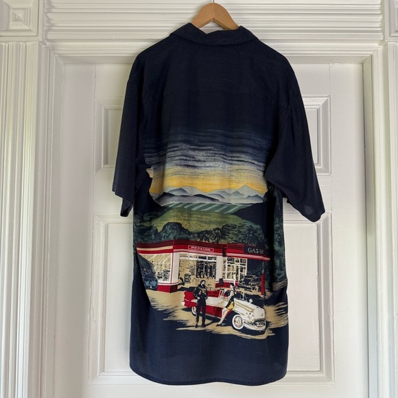 Vintage Natural Issue Men's James Dean-esque Gas Station Shirt Hawaiian Retro - Picture 2 of 11